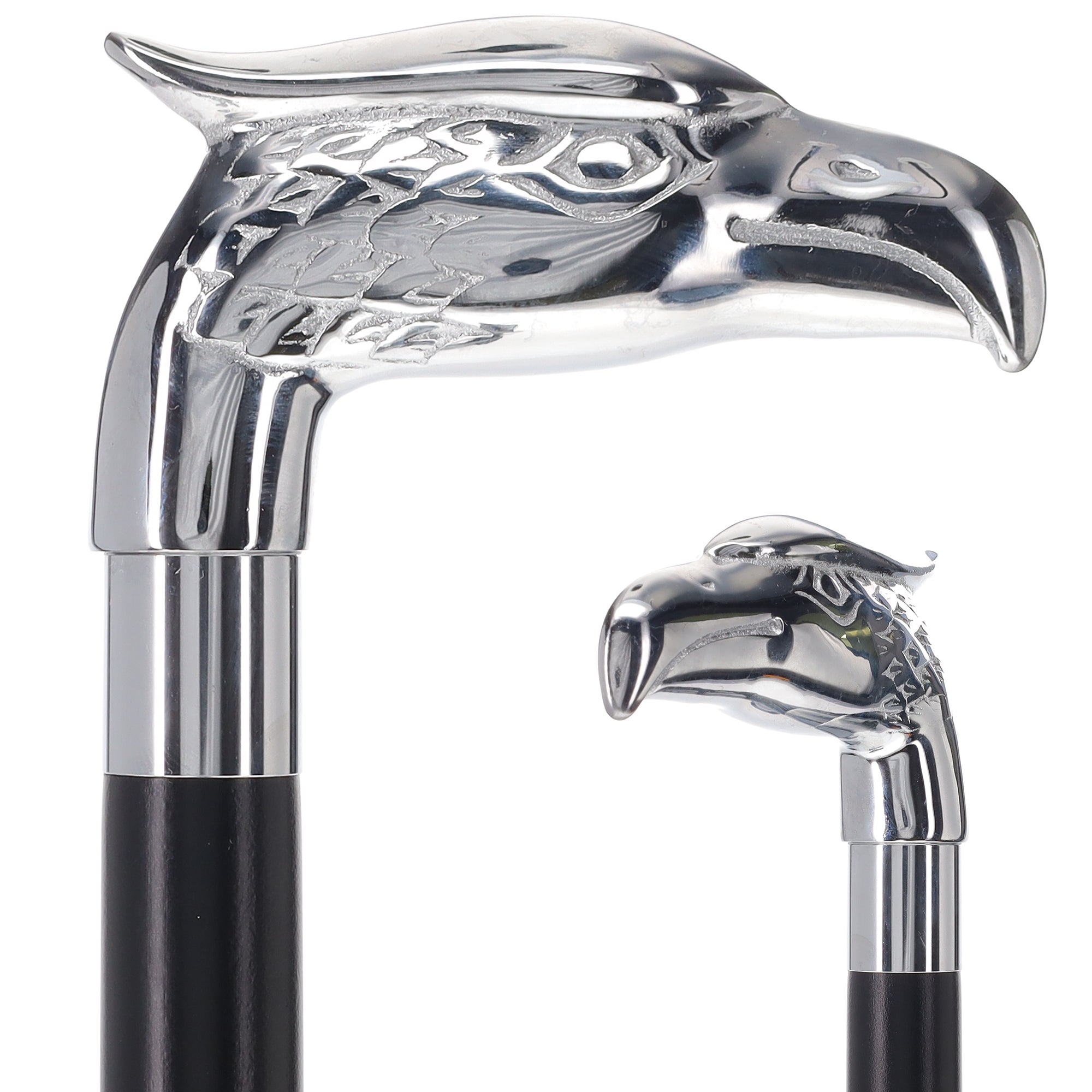 Scratch and Dent Eagle Premium Chrome Brass Handle Cane: Custom Shaft & Collar V3478 In China Cheap Online