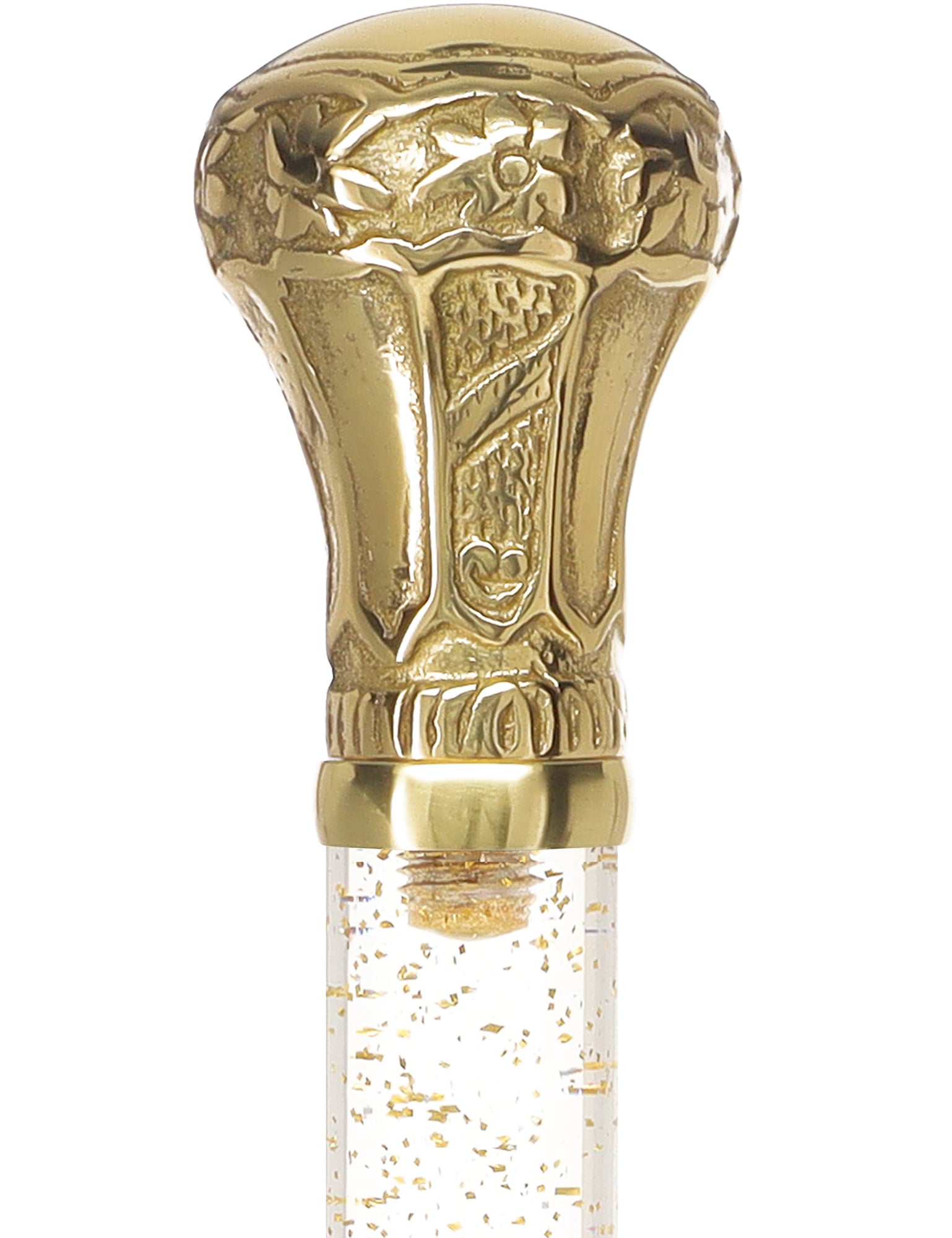 Crystal Elegance Brass Knob Cane with Invisible Acrylic Shaft Options Outlet Huge Surprise