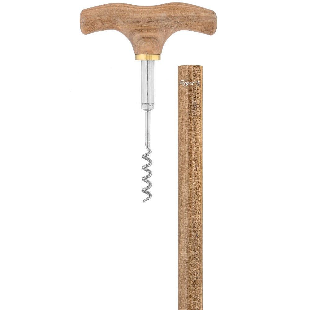 French Gadget Corkscrew Cane: Olivewood T-Handle & Maple Shaft Free Shipping Best Pices