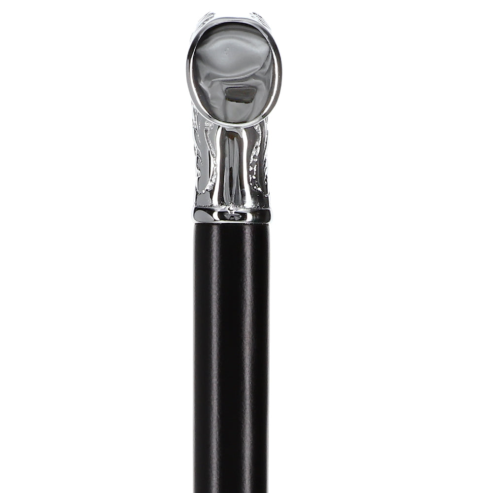 Scratch and Dent Chrome Plated Scroll Fritz Walking Cane With Black Beechwood Shaft V2014 Online Online Cheap Online