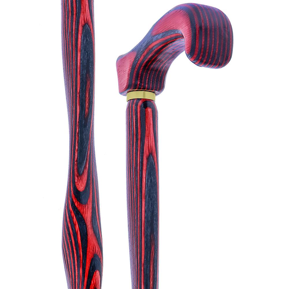 USA-Made Twisted Red-Black Cane: Vibrant Colorwood Birchwood With Paypal Online