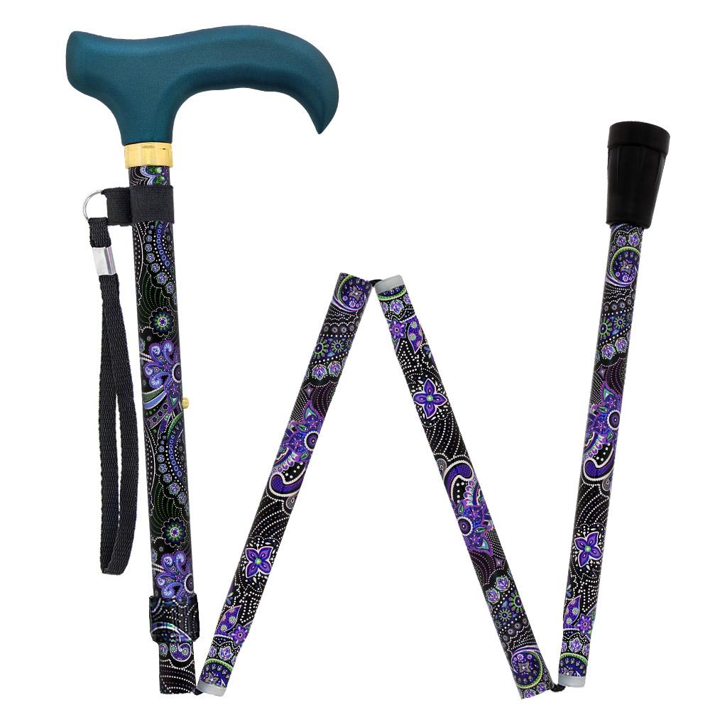 Purple Majesty Folding Adjustable Designer Walking Cane with Engraved Collar w/ SafeTbase Recommend Cheap Pice