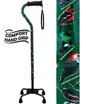 American Songbird Aluminum Convertible Quad Base Walking Cane - Adjustable Shaft Buy Online