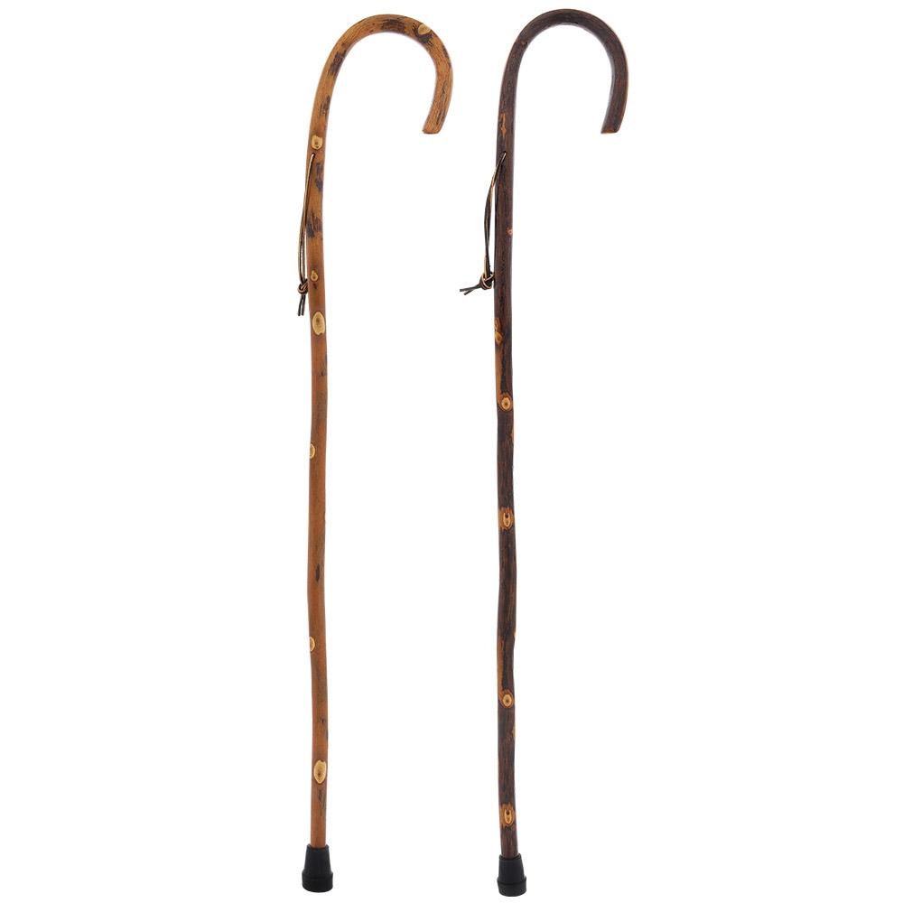 Nature-Designed Hickory Crook Cane: Rustic Natural Wood Factory Outlet For Sale