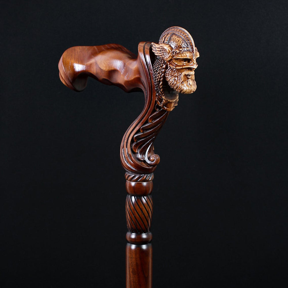 Viking Corsair: Artisan Intricate Hand-Carved Cane (Right Hand) With Paypal Free Shipping