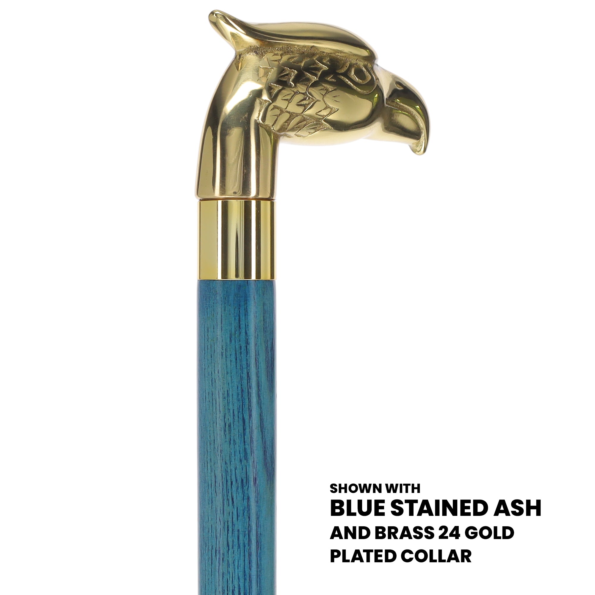 Brass Eagle Handle Walking Cane w/ Custom Color Stained Ash Shaft & Collar Buy Cheap Nicekicks