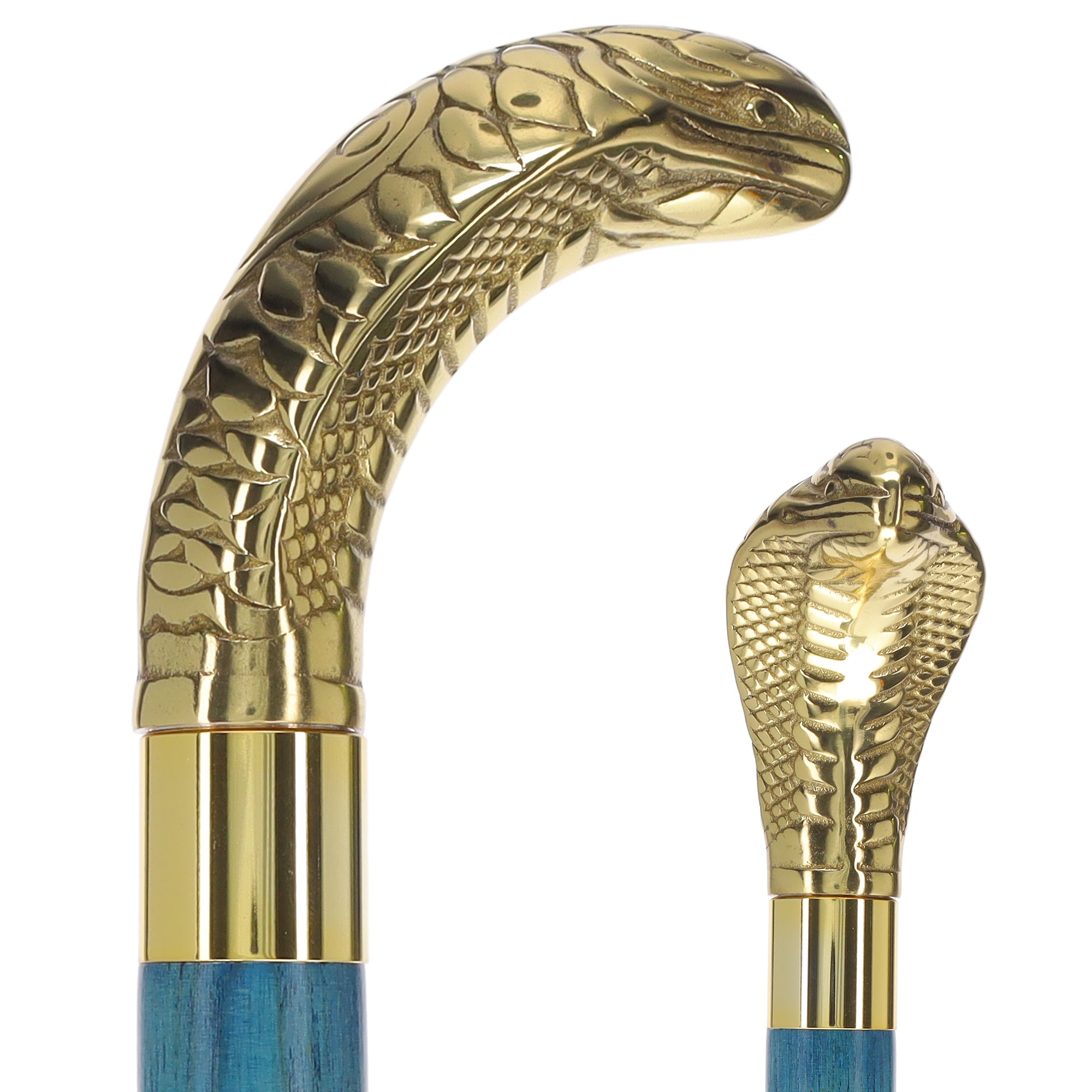 Premium Brass Snake Handle Cane: Stained Custom Color Shaft 2025 Online