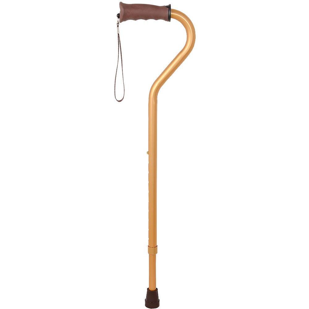 Gold Offset Adjustable Walking Cane w/ Comfort Grip and Able Tripod Base Shop Offer Cheap Pice