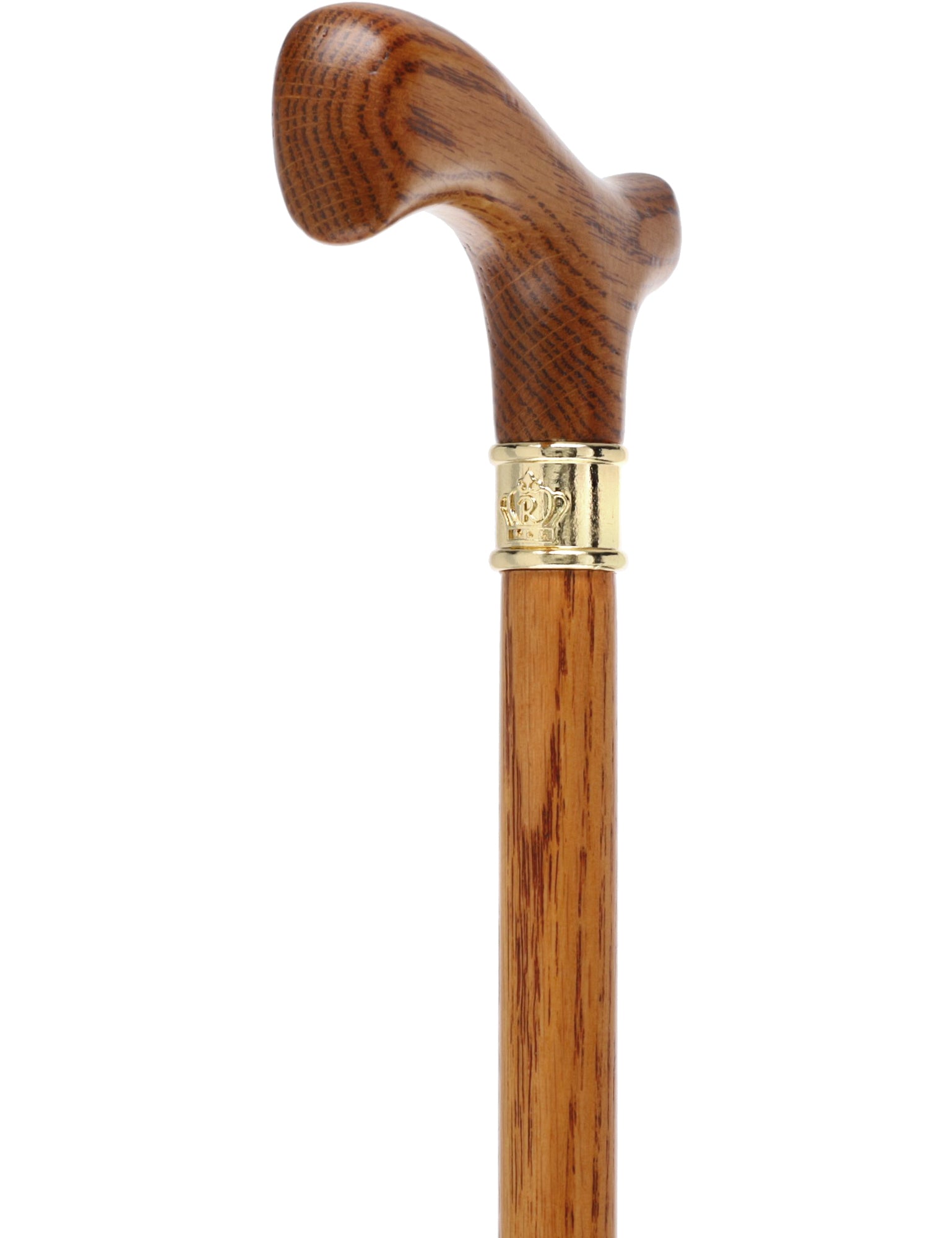 Elegant Fritz Oak Cane w/ Embossed Brass Collar Clearance 100% Guaranteed