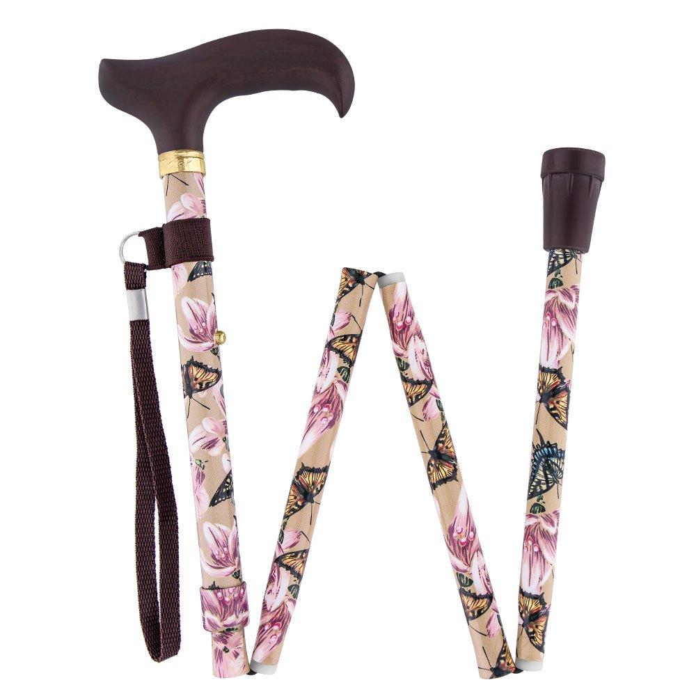 Lily & Butterfly Derby: Elegant, Adjustable Folding Cane Outlet Purchase