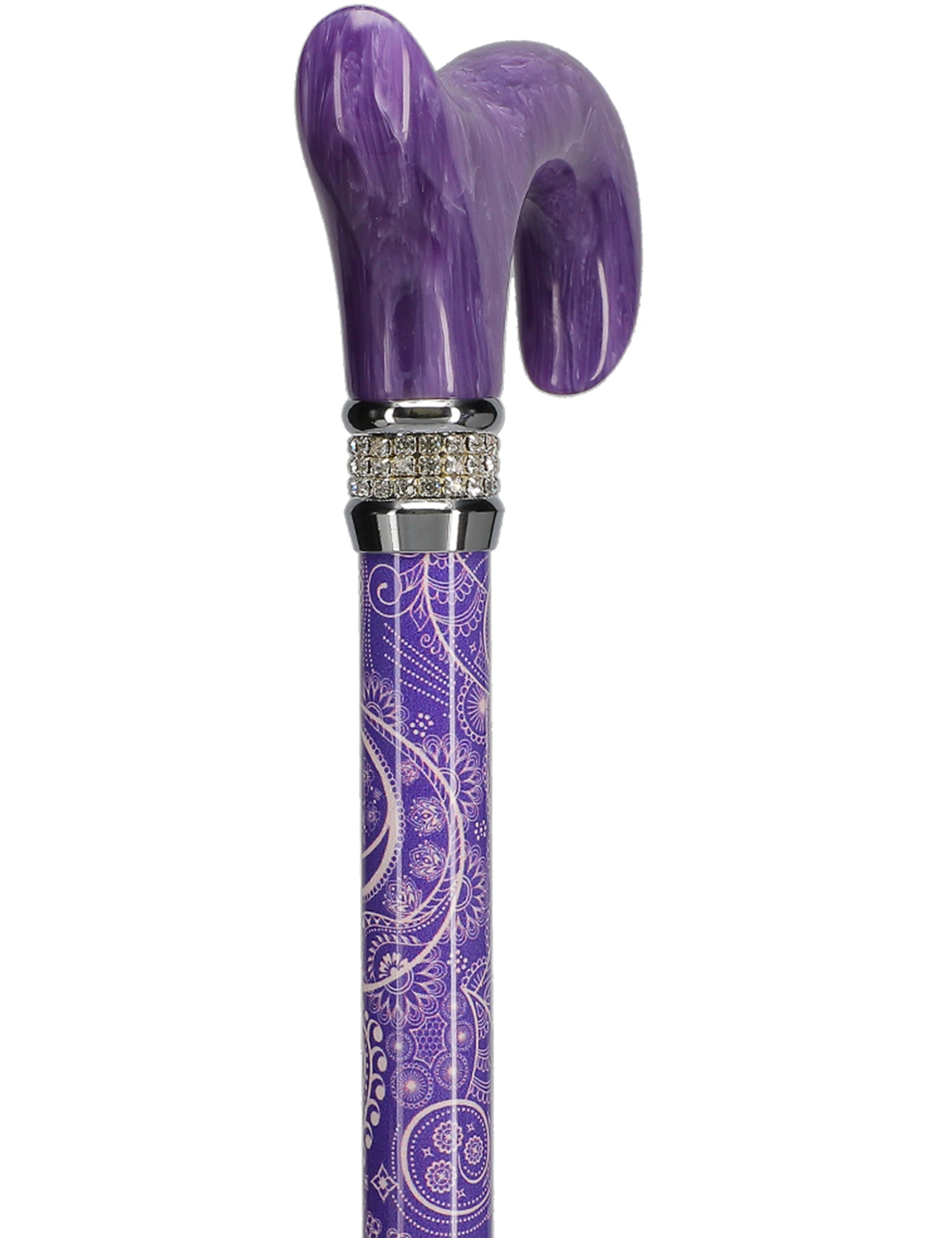 Rhinestone Designer Cane: Pearlz Purple Pattern & Swirl Sale With Paypal