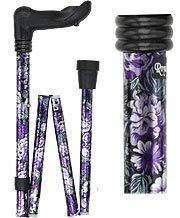 Scratch and Dent Lively Lavender Palm-Grip Walking Cane With Folding, Adjustable Aluminum Shaft and Collar V2088 Sale New