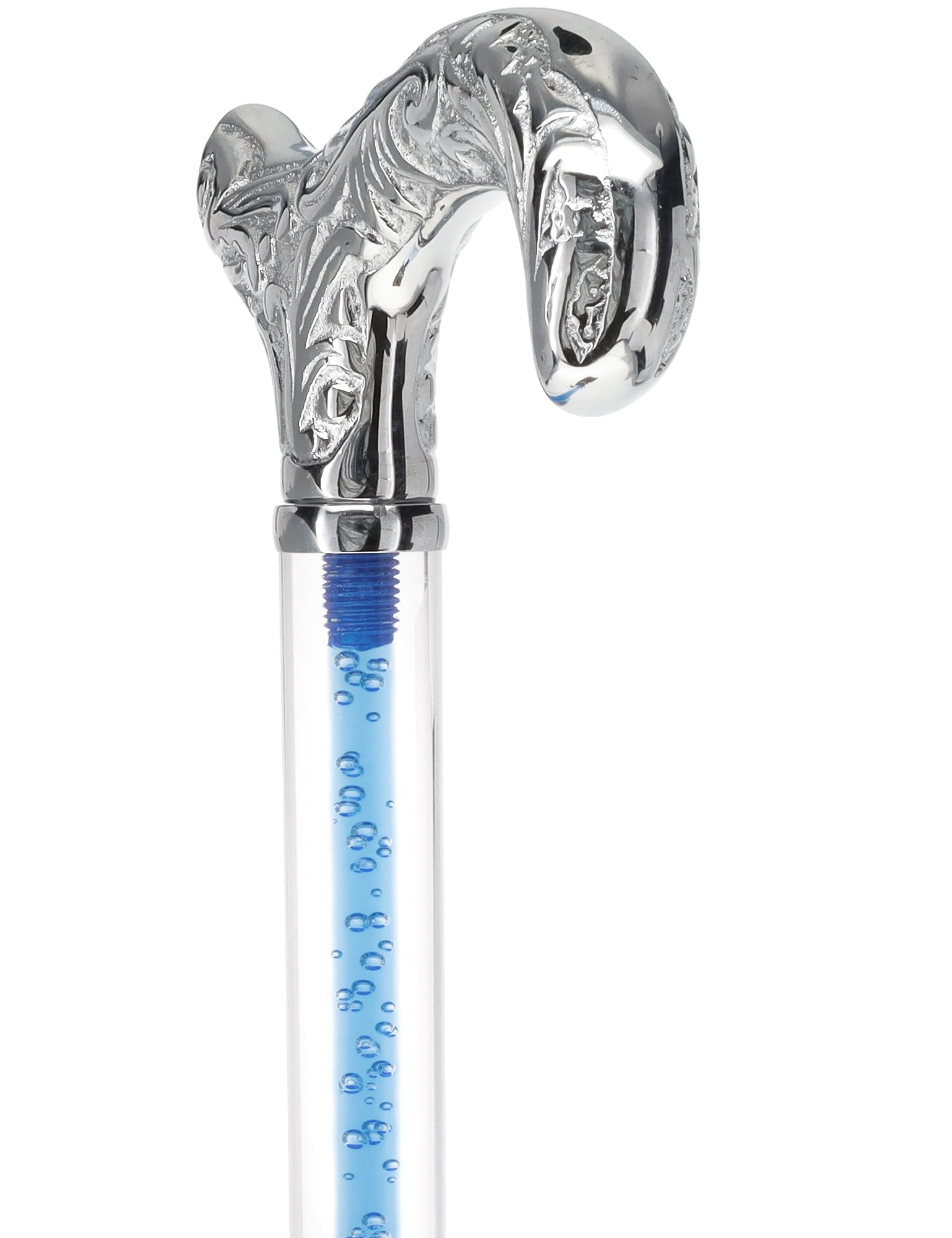 Color Crystal Elegance Chrome Derby Cane with Invisible Acrylic Shaft Options Geniue Stockist