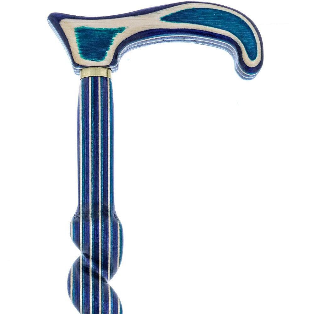 USA-Made Twisted Spiral Cane: Highlander Blue Durable Laminate 2025 New