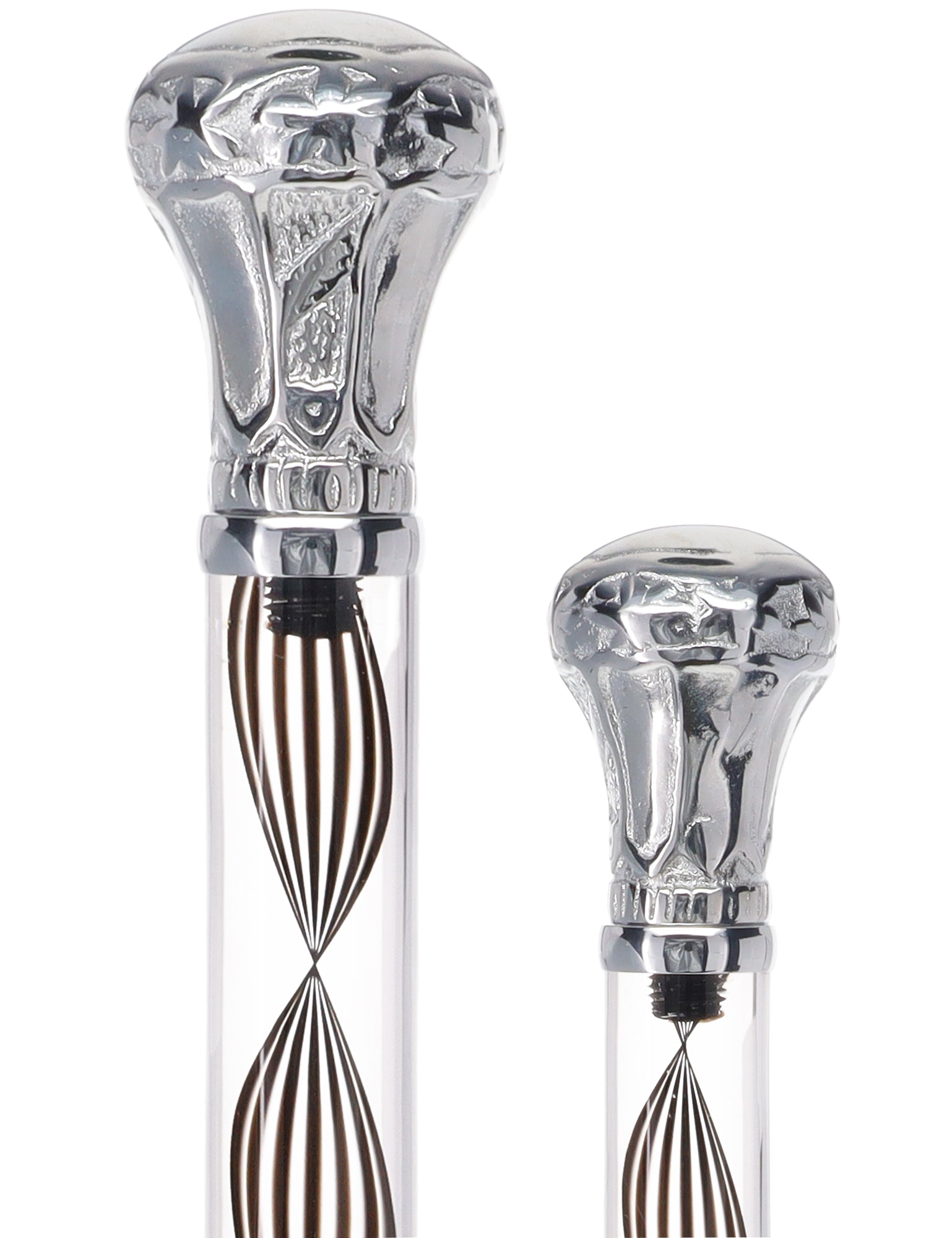 Crystal Elegance Chrome Knob Cane with Invisible Acrylic Shaft Options Excellent Online