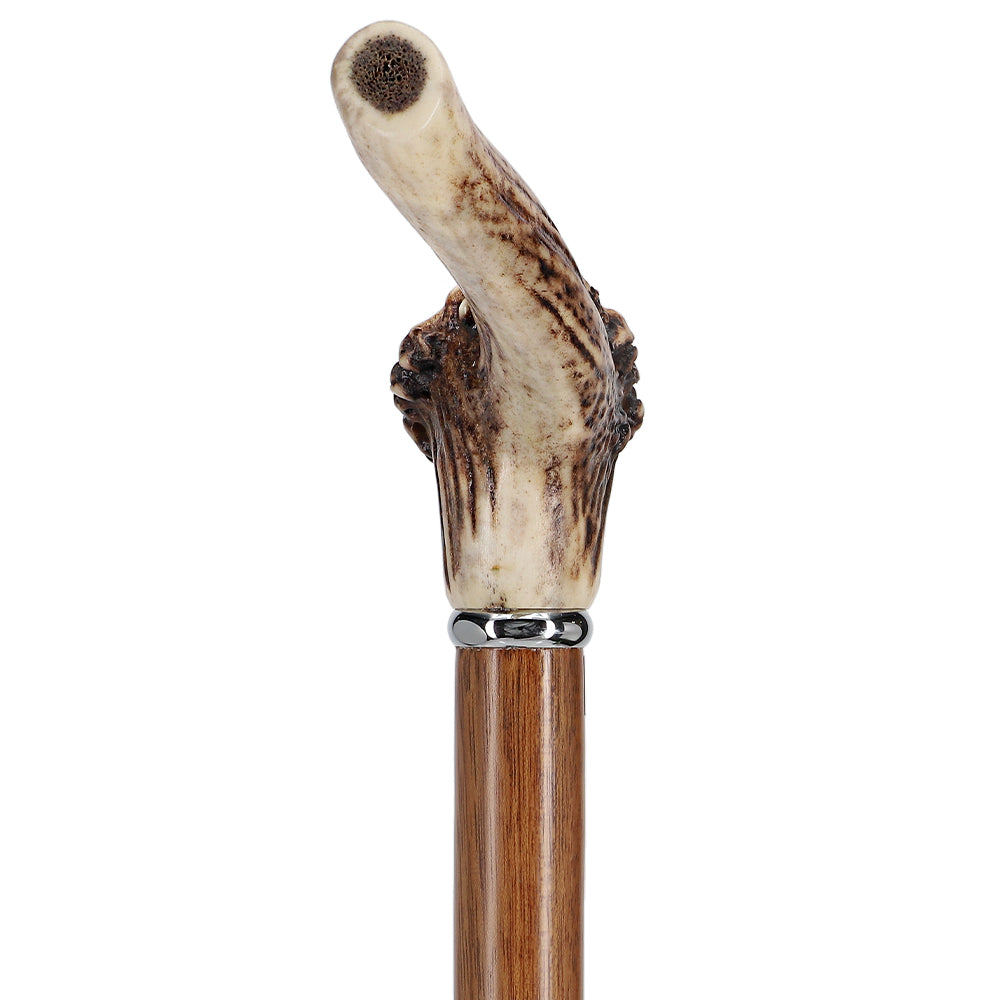 Exclusive Genuine Deer Stag Horn Cane with Ovangkol Wood Shaft Professional Online