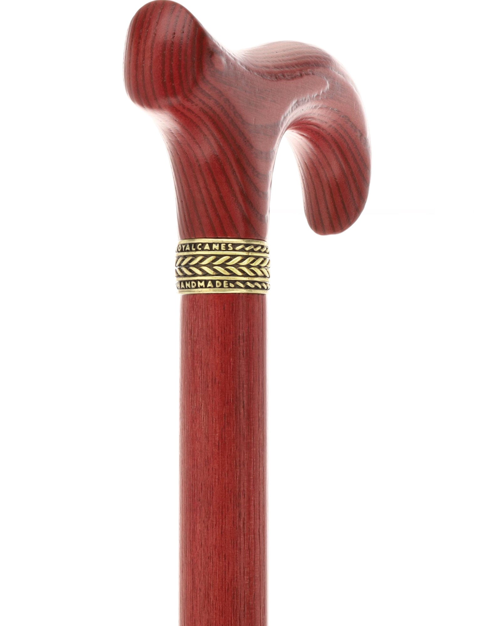 Striking Mahogany Red Derby Cane: Premium Natural Ash Wood w/ Pewter Collar Marketable Cheap Pice