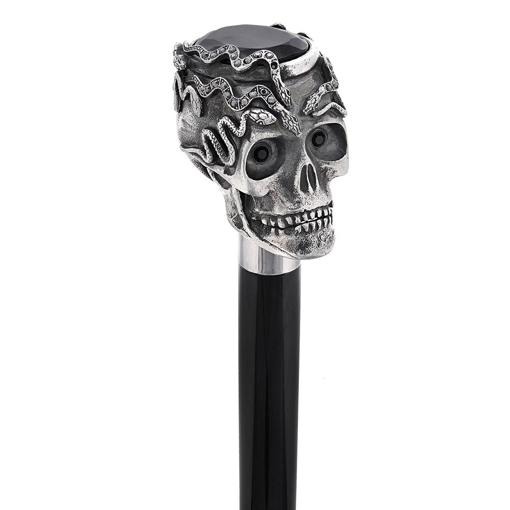 Italian Luxury: Skull & Snakes with Crystal Eyes, 925r Silver Enjoy Cheap Online