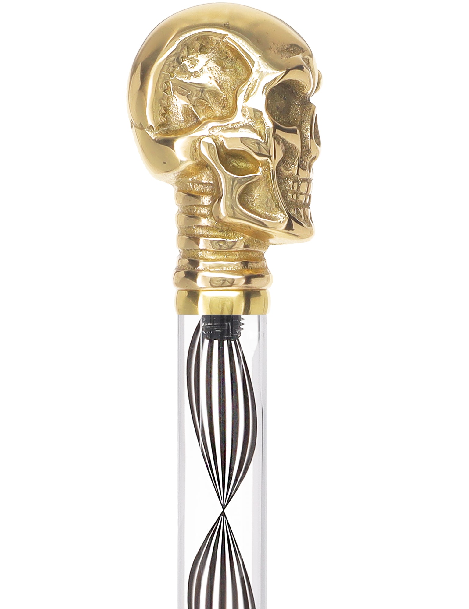 Crystal Elegance Brass Skull Cane with Invisible Acrylic Shaft Options Outlet