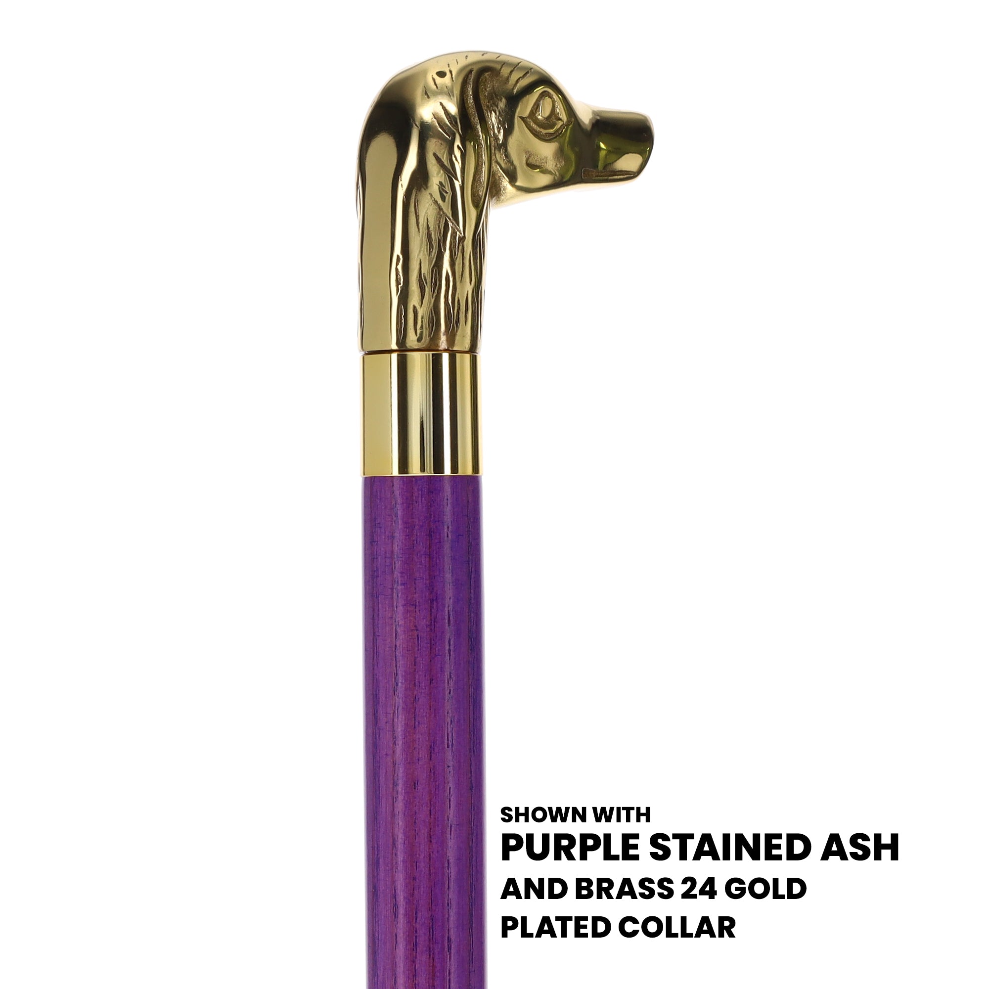 Premium Brass Dog Handle Cane: Stained Custom Color Shaft Sale Wiki