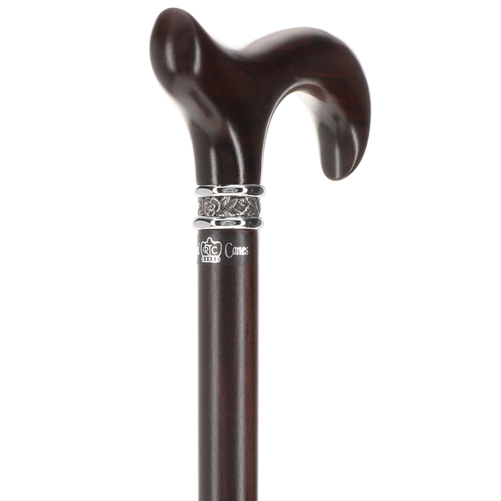 Scratch & Dent Premium Ebony Derby Walking Cane With Ebony Wood Shaft and Pewter Collar V1511 Manchester Great Sale Online