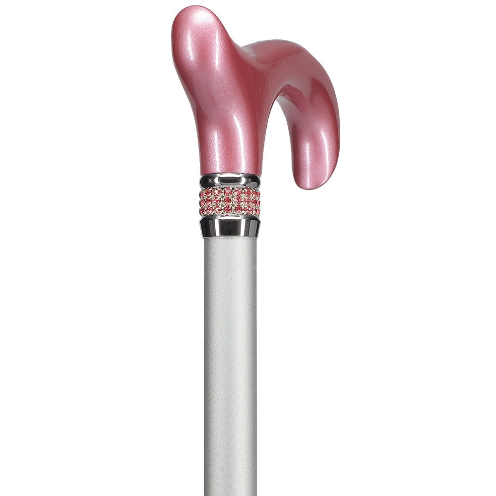 Rhinestone Designer Cane: Chic Pink Pearlz Sparkles & Handle Pices Online