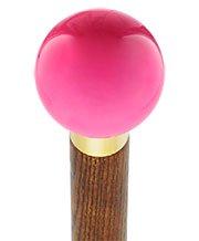 Hot Pink Round Knob Cane w/ Custom Color Ash Shaft & Collar Official Sale Online