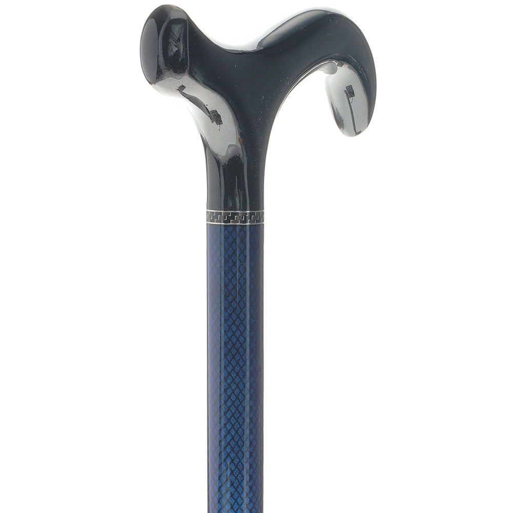 Carbon Fiber Blue Mesh Derby: Adjustable Walking Cane Buy Cheap Authentic