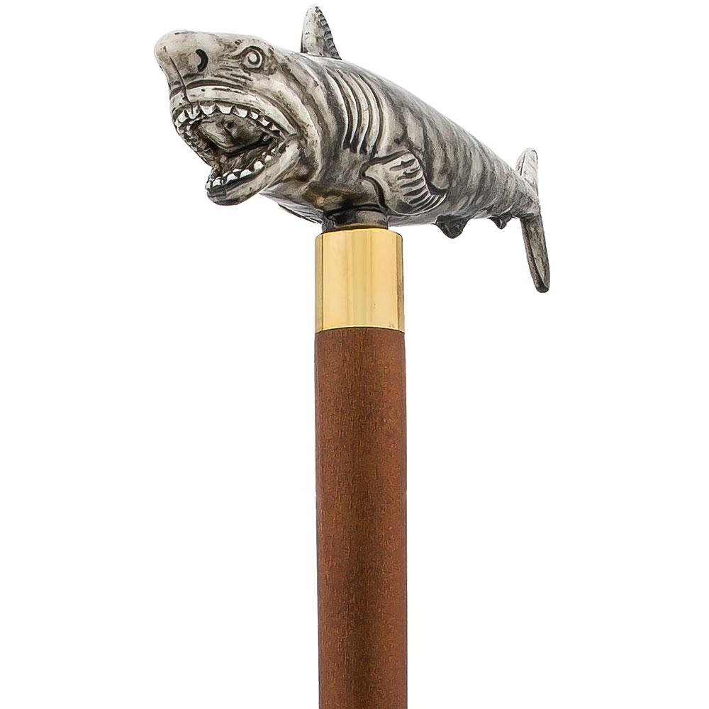 Tiger Shark Handle Cane w/ Custom Shaft & Collar Buy Cheap Popular