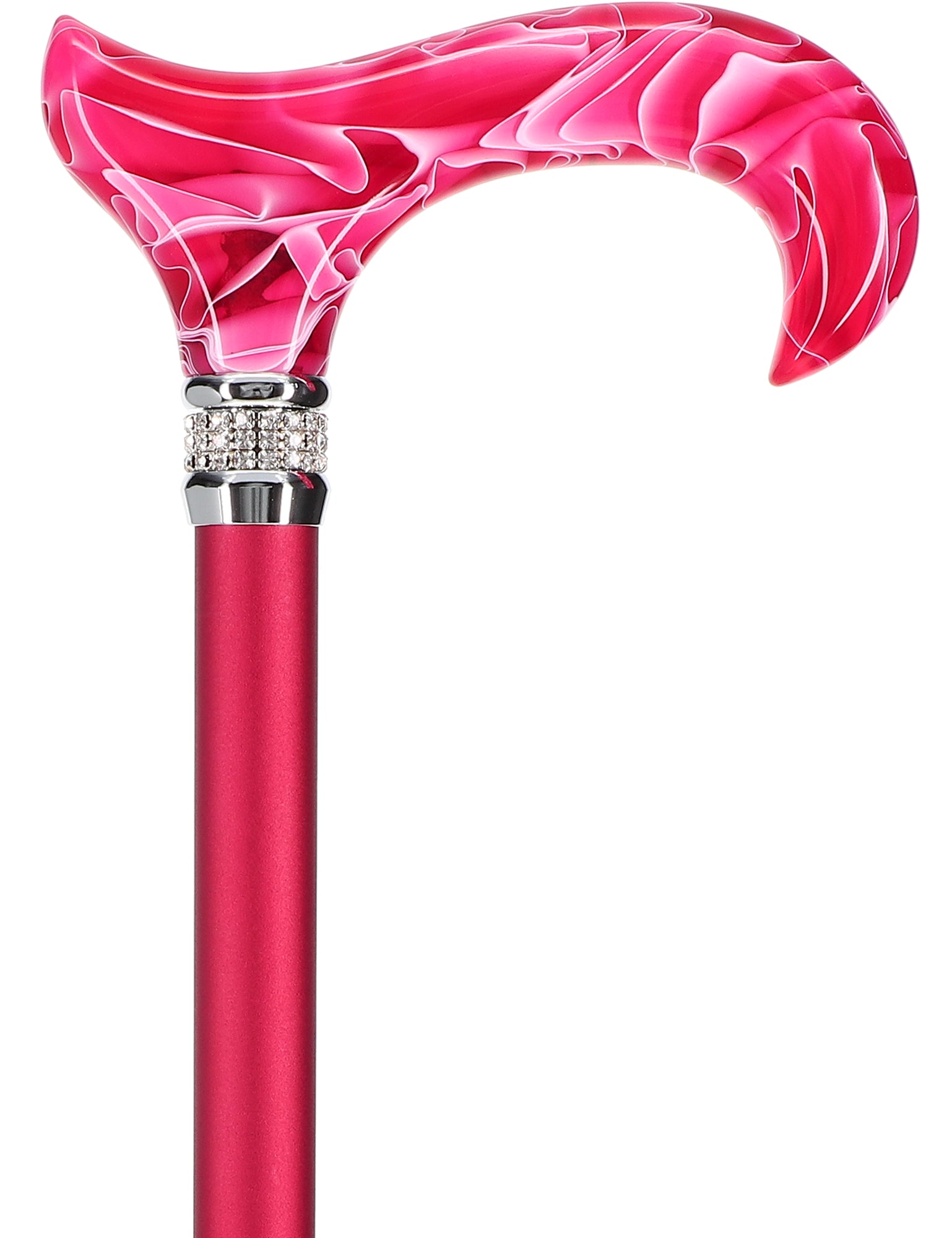 Rhinestone Designer Cane: Vibrant Magenta Red Exquisite Pearlz Discount Shop For