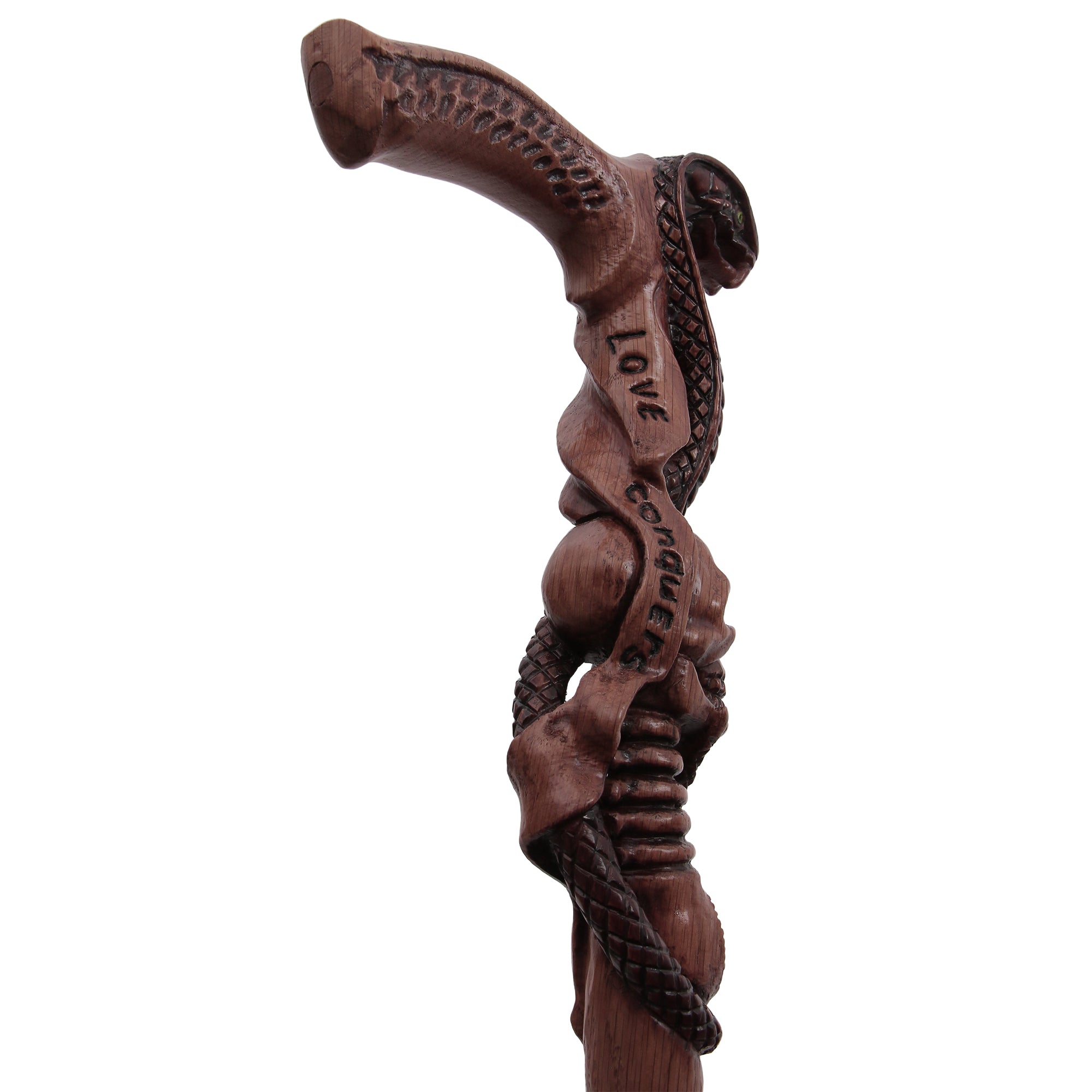 Cobra & Skull Encounter: Intricately Handcarved Artisan Cane Cheap Lowest Pice