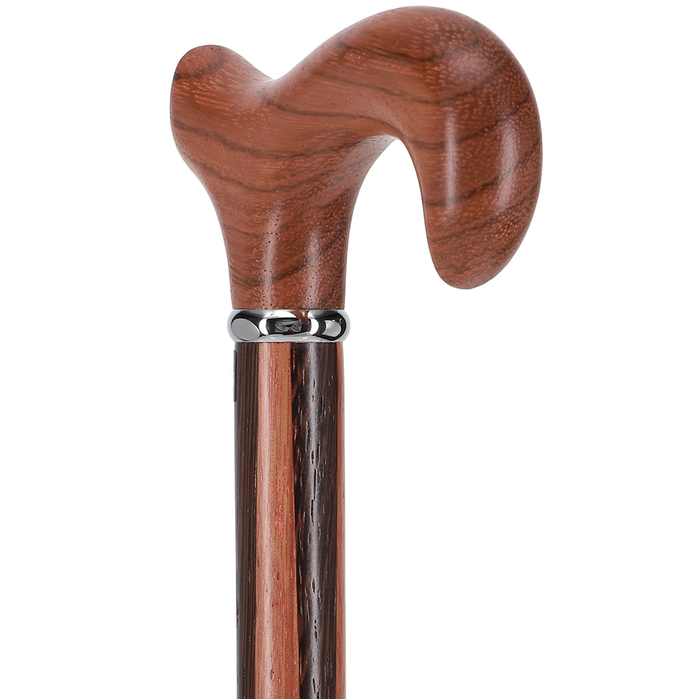 Unique Rosewood Derby: Inlaid Wenge Stripe Walking Cane Outlet Genuine