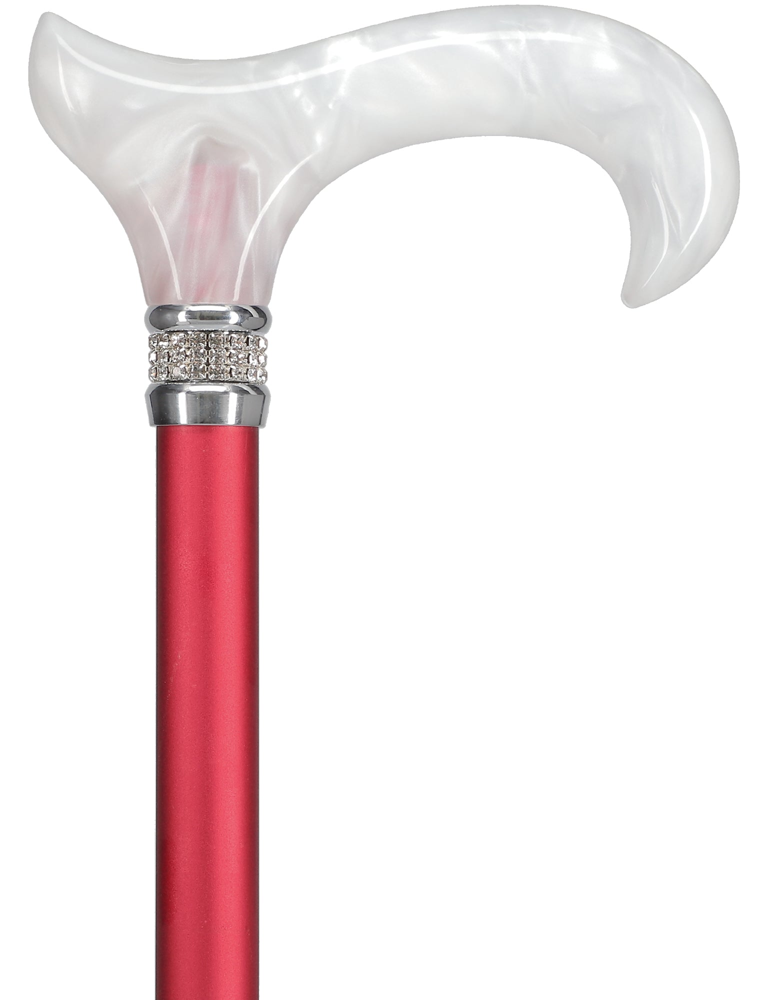 Rhinestone Designer Cane: Crimson Daytime Red Pearlz Free Shipping Deals