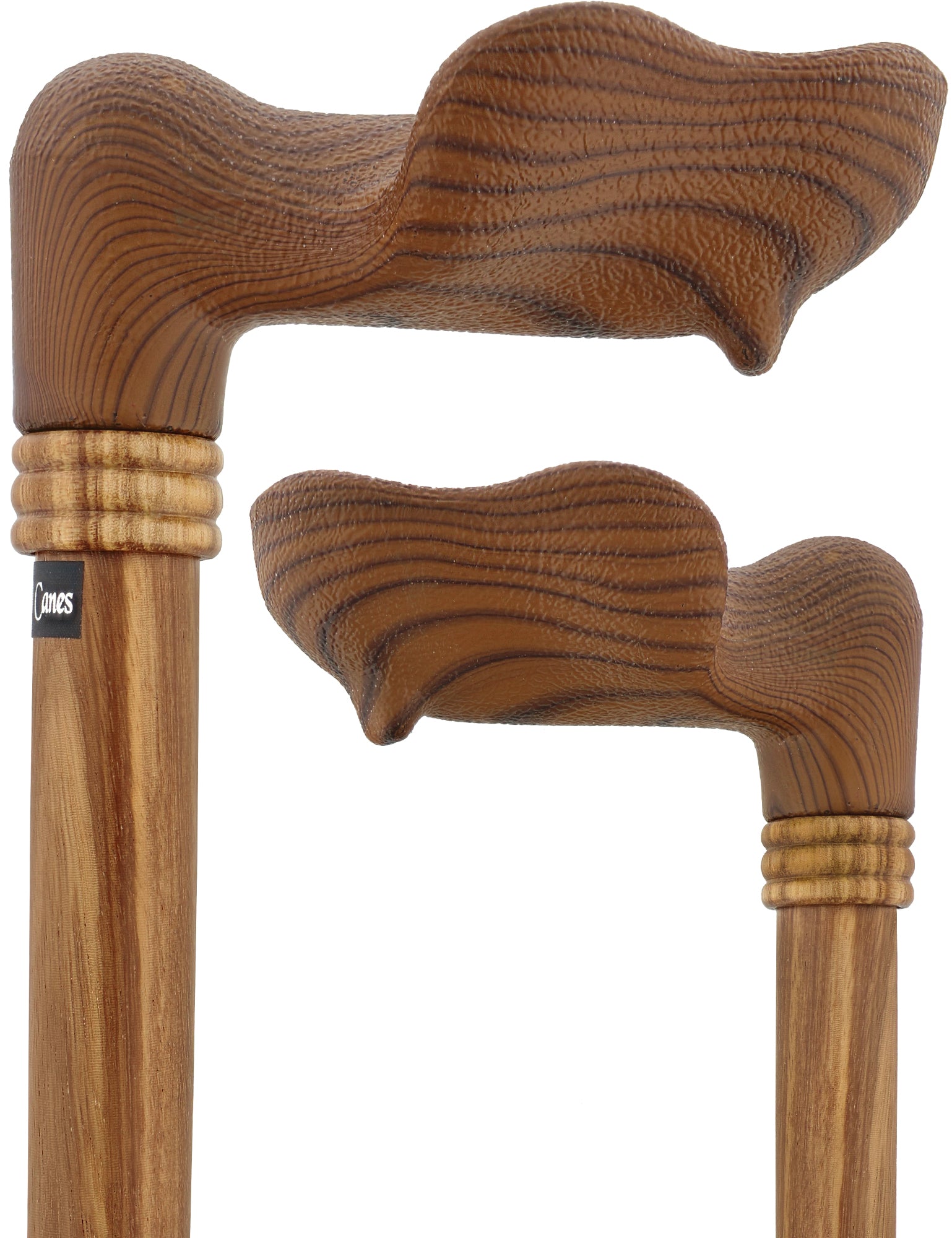 Scratch and Dent Comfort Palm Grip Cane - Zebrano Wood & Collar V2382 Cheap Sale Comfortable