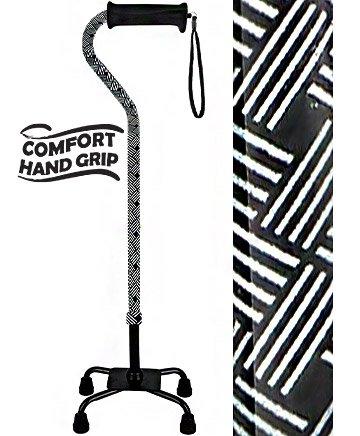 Herringbone Aluminum Convertible Quad Base Walking Cane - Adjustable Shaft Outlet Cheap