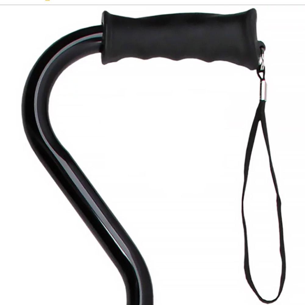 Black Aluminum Convertible Quad Base Walking Cane - Adjustable Shaft Clearance Visit New
