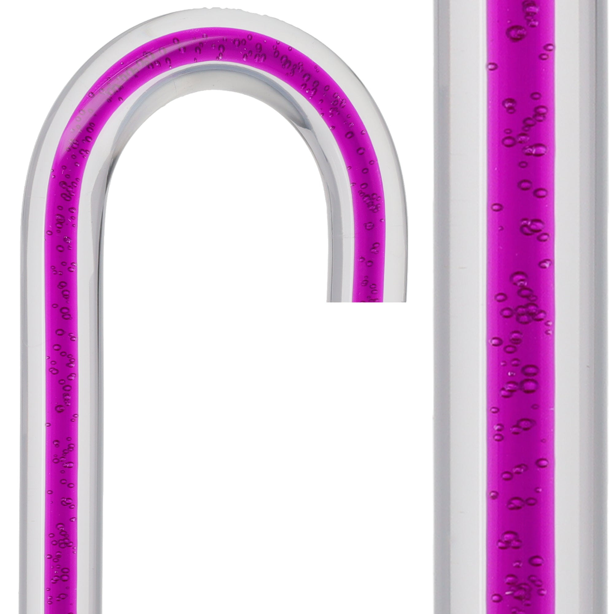 Amethyst Trace Cane: Purple Streak w/ Floating Bubbles in Clear Shaft Buy Cheap Largest Supplier