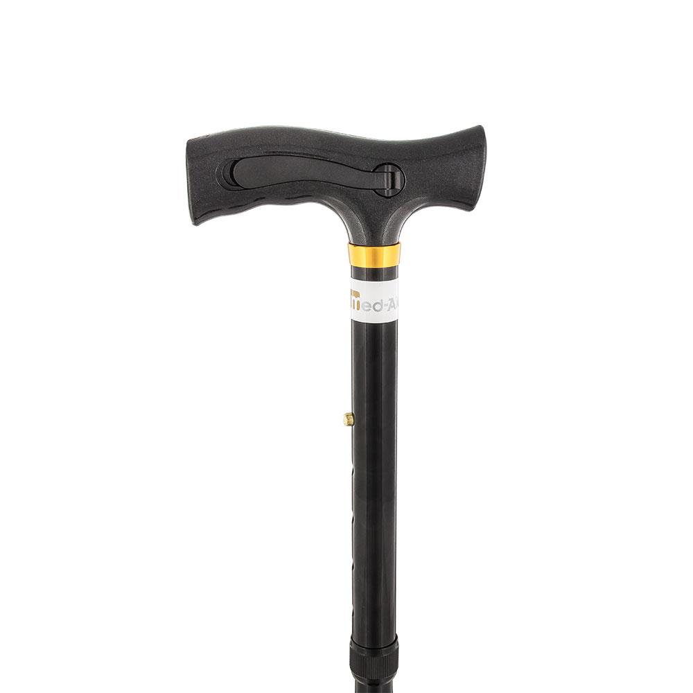 Scratch and Dent Folding Rechargeable Flashlight - Fritz Handle Walking Cane w/ Black Adjustable Aluminum Shaft V2263 Discount Original