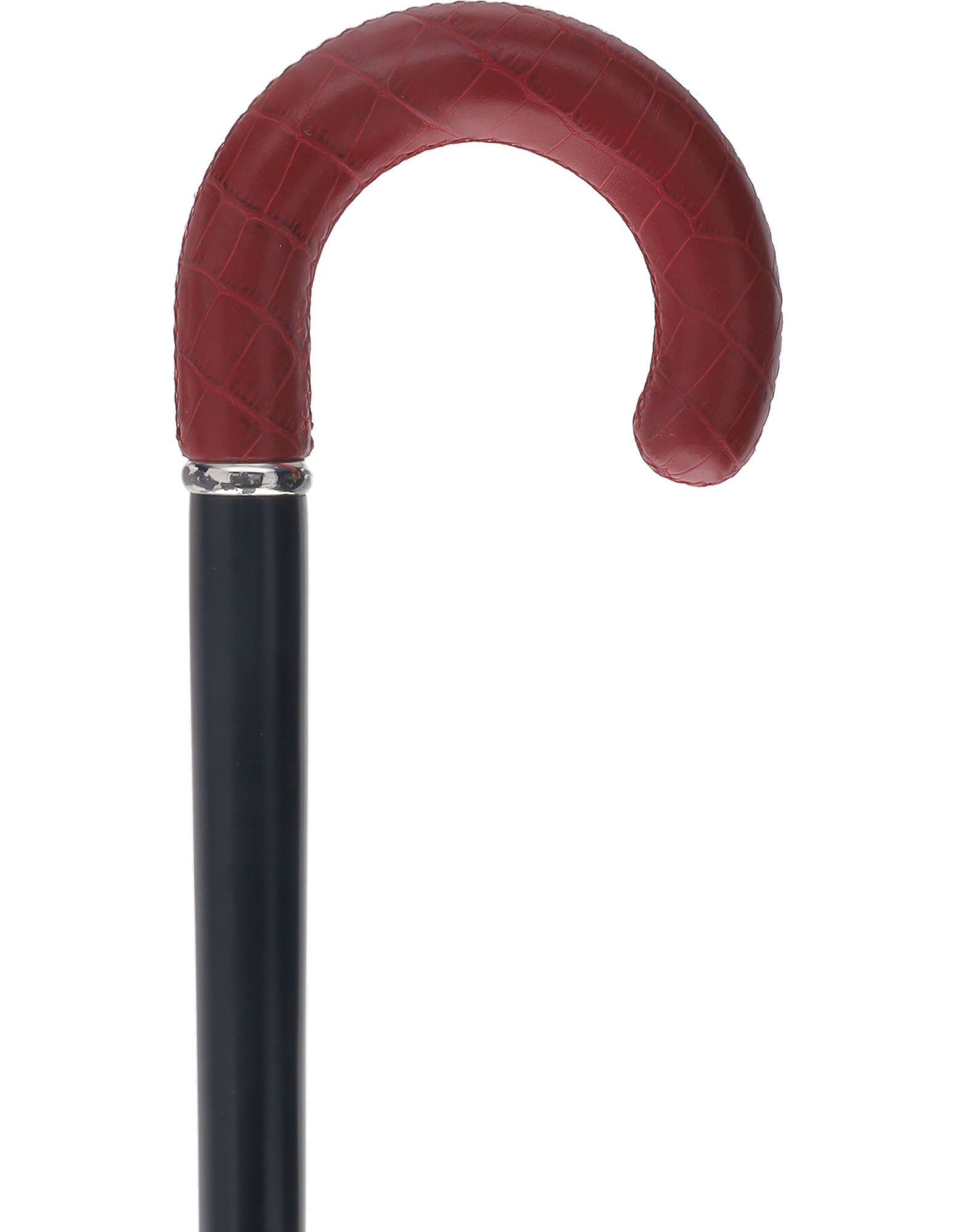 Unique single item listing: Red leather wrapped tourist walking cane w/ black shaft Genuine Cheap Pice