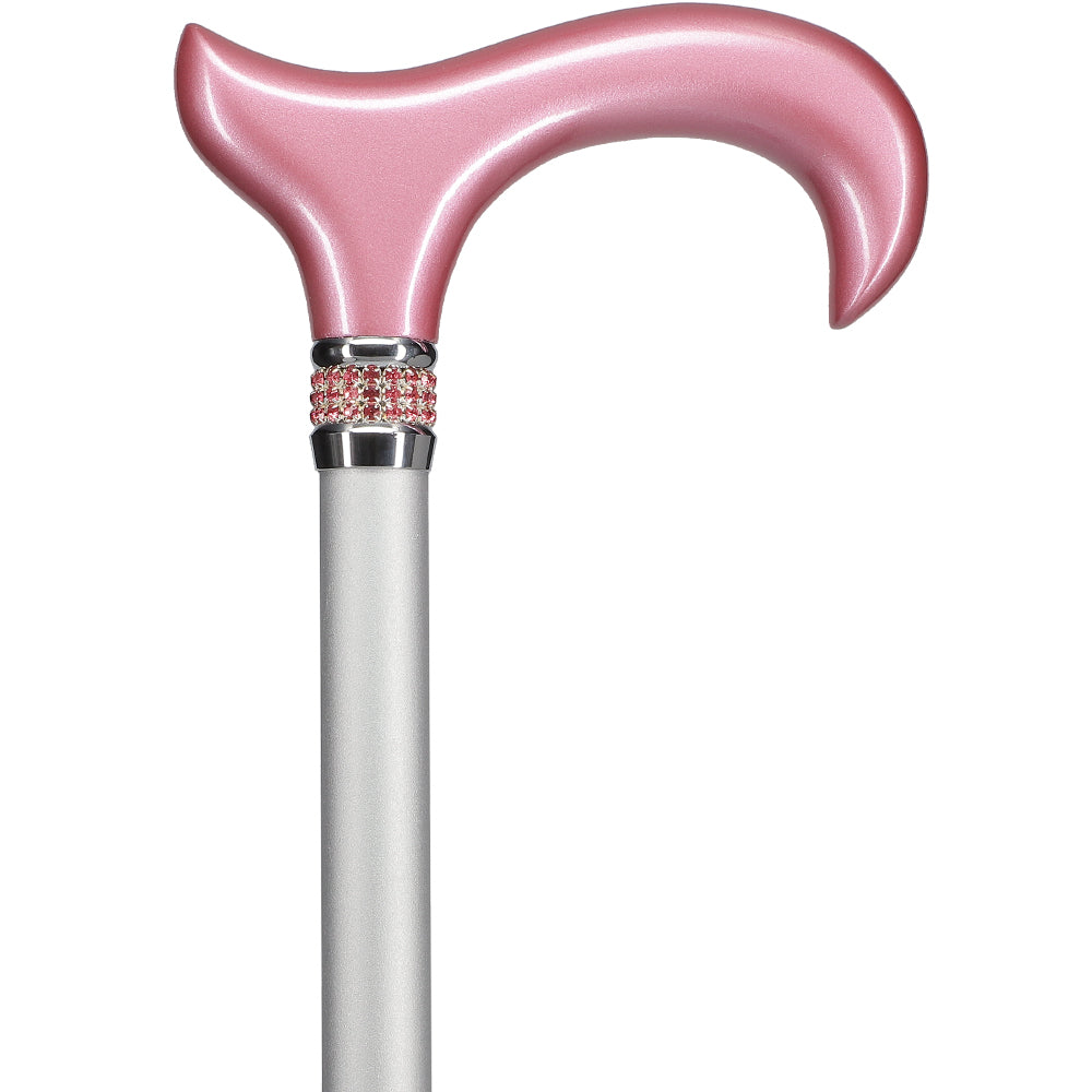 Rhinestone Designer Cane: Chic Pink Pearlz Sparkles & Handle Pices Online