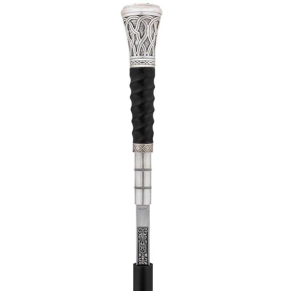 Blackjack 925R Silver Plated Knob Sword Cane w/ Hidden Dice Discount Outlet Locations