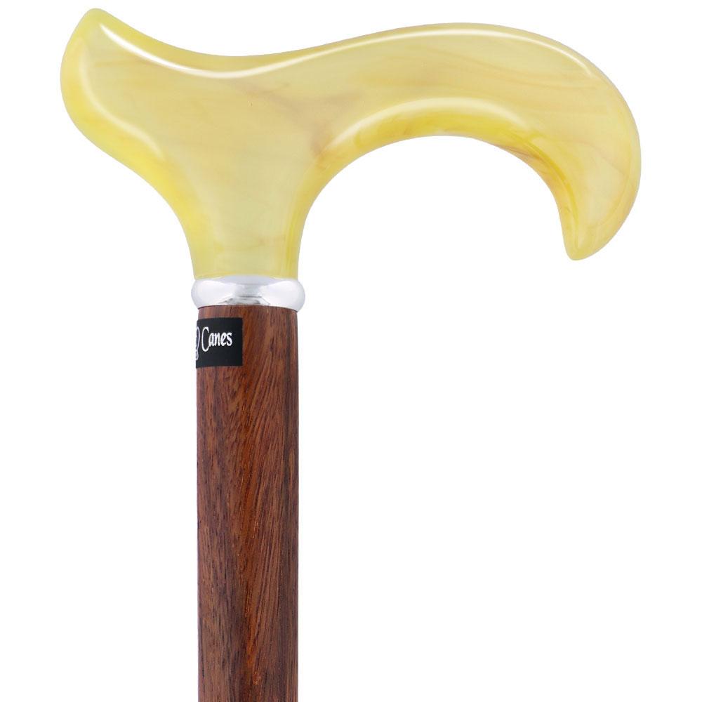 Scratch & Dent Lemon Ice Derby Walking Cane With Genuine Rosewood Shaft and Silver Collar V1460 Low Pice Sale Online