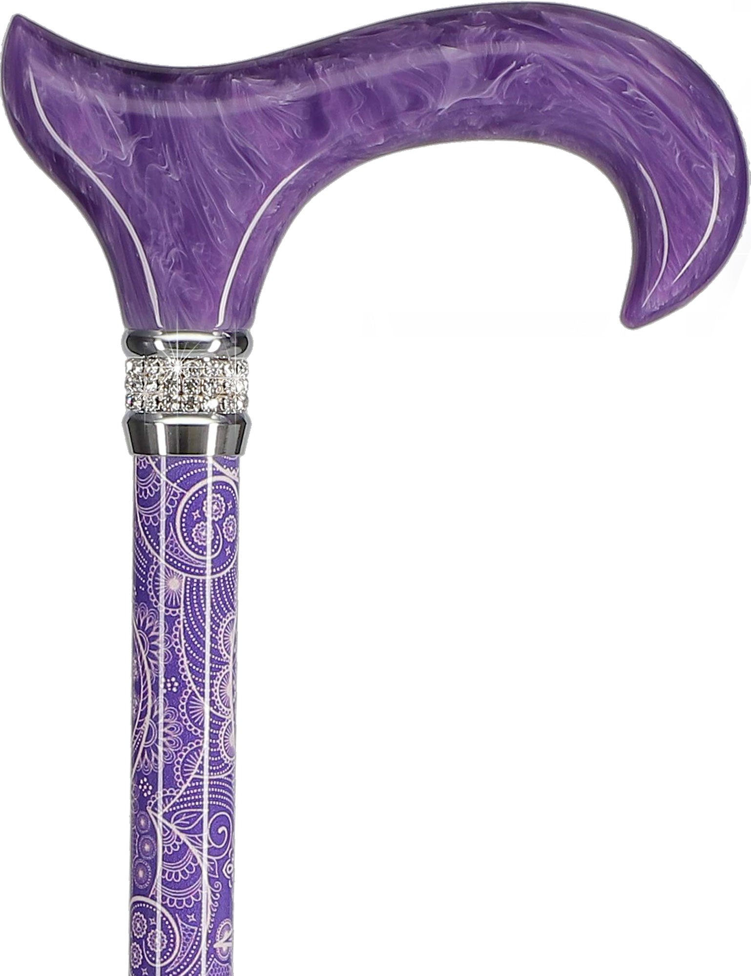 Rhinestone Designer Cane: Pearlz Purple Pattern & Swirl Sale With Paypal