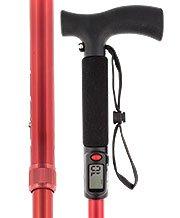 Scratch and Dent Red Healthy Exercise Adjustable Walking Cane w/ Digital Display V2195 Clearance Best