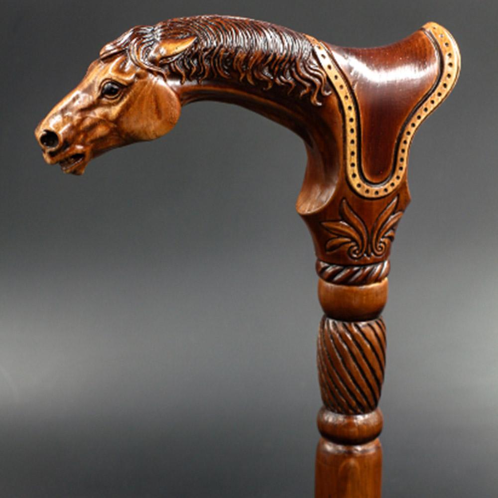 Premium Artisan Horse & Saddle Handcarved Cane Cheap Sale Big Discount