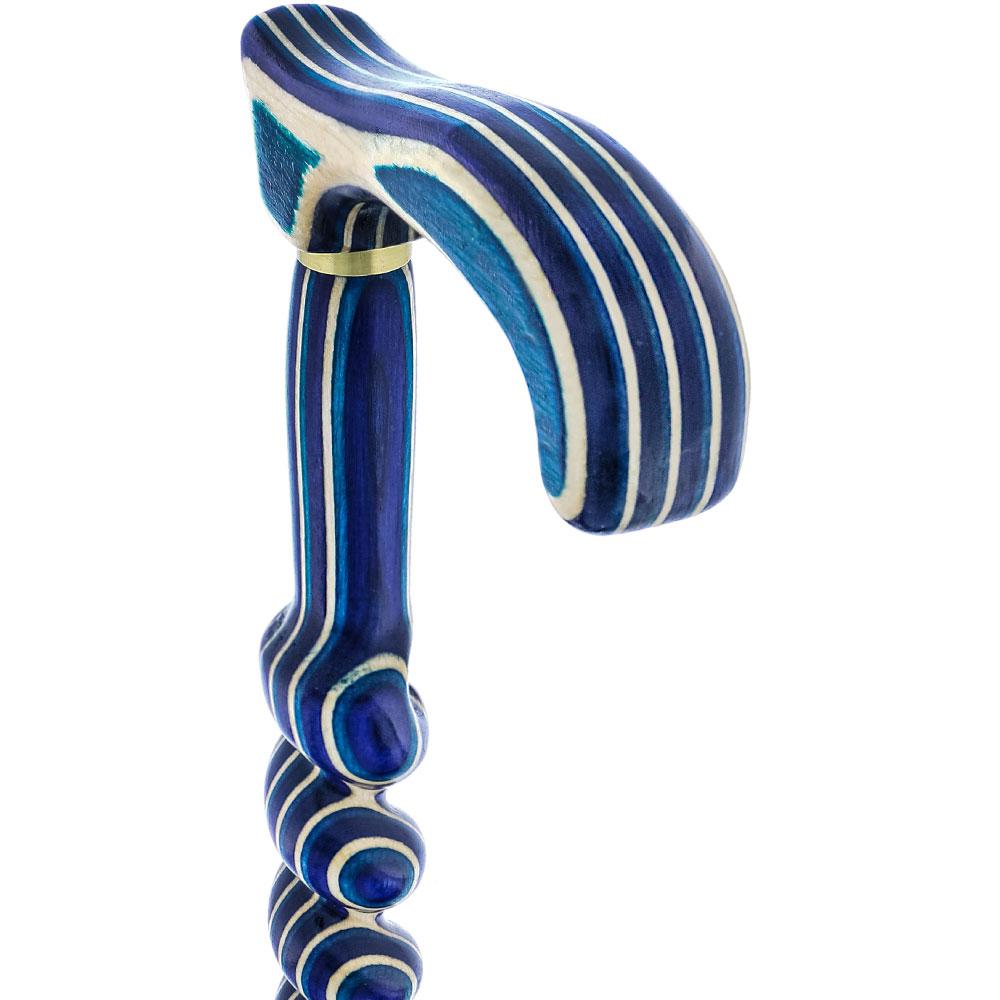 USA-Made Twisted Spiral Cane: Highlander Blue Durable Laminate 2025 New