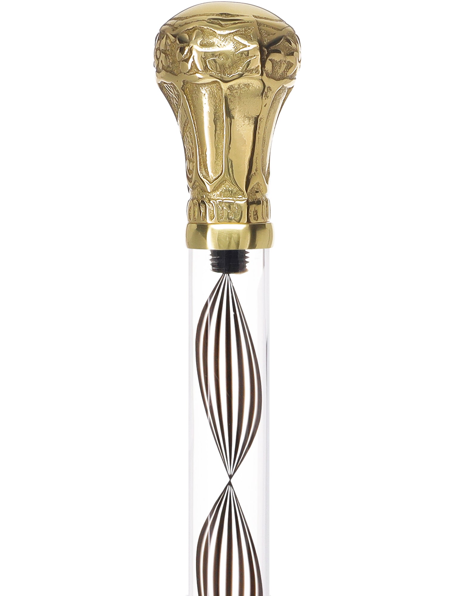 Crystal Elegance Brass Knob Cane with Invisible Acrylic Shaft Options Outlet Huge Surprise
