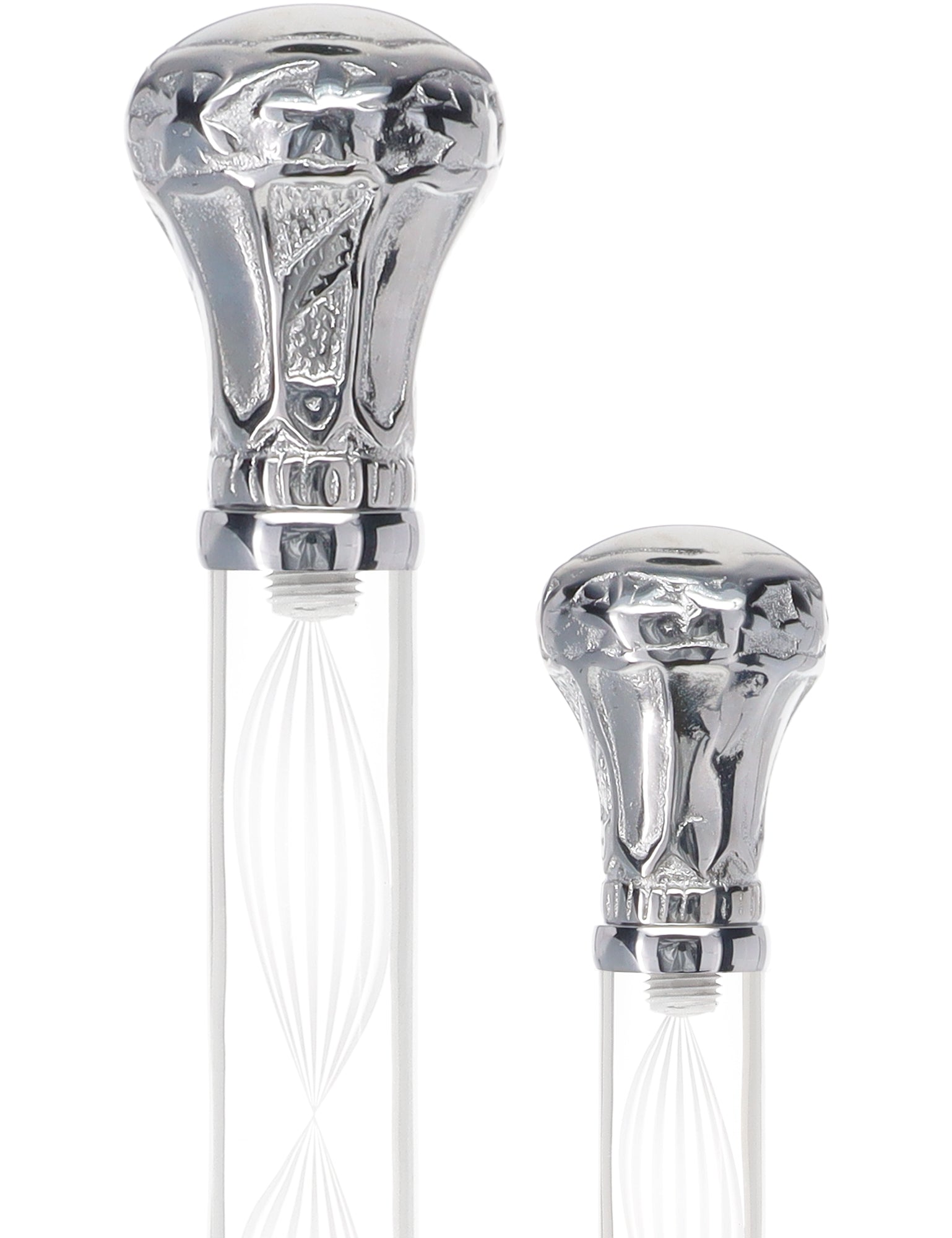 Crystal Elegance Chrome Knob Cane with Invisible Acrylic Shaft Options Excellent Online