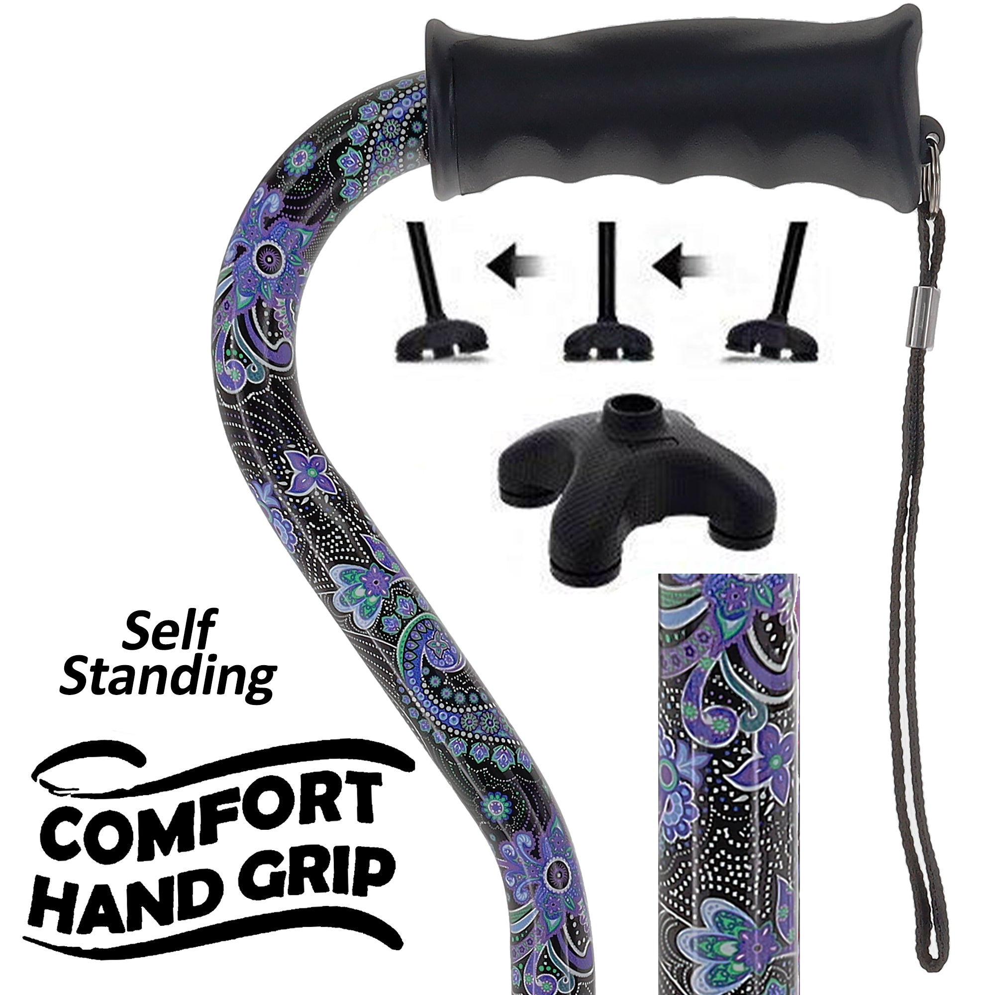 Purple Majesty Designer Cane: Comfort Grip & SafeTbase, Adjustable Cheapest Pice Cheap Pice