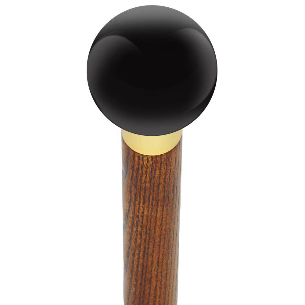 Black Void Round Knob Cane w/ Custom Wood Shaft & Collar Clearance Manchester Great Sale